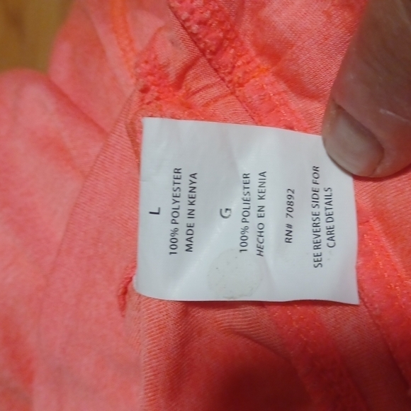 🙋Layer 8 Performance Quick dry Neon orange tank top Sz L - Picture 8 of 8